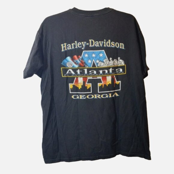 Harley-Davidson Men’s T-Shirt Sz L Black Atlanta GA Dealer Tee Short Sleeve - Picture 12 of 15